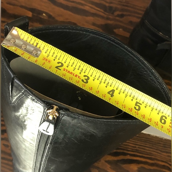 TORY BURCH Black Leather Moto Riding Boots Sz 7-1/2 - Picture 13 of 17